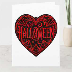 Cartão Coração de Halloween, Forma de Coração Preto, Feri