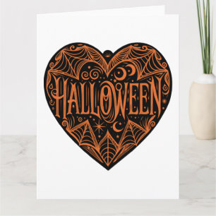 Cartão Coração de Halloween, Forma de Coração Preto, Feri