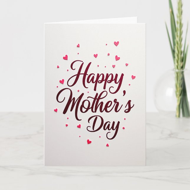 Cartão Coração de Mãe Chevron (Frente)