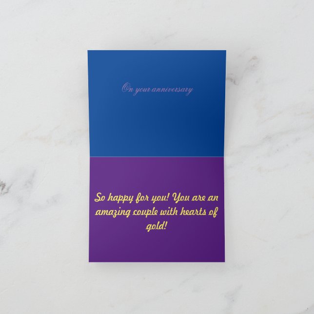 Cartão Coração de ouro do aniversário (Interior)