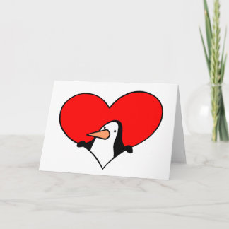 cartão Coração de Pinguim