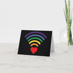 CARTÃO CORAÇÃO DE RAINBOW SAINDO DA PLACA LGBTQ