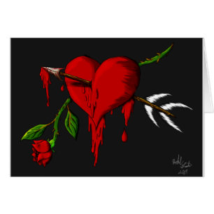 Cartão Coração de sangramento