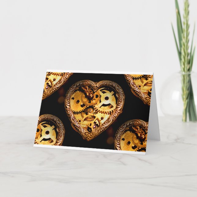 Cartão coração de steampunk (Frente)