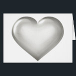 Cartão Coração de Vidro de Prata<br><div class="desc">Este cartão apresenta um coração prateado com uma aparência vítrea no seu centro. A placa é vazio de dentro, aguardando seus sentimentos manuscritos ou texto personalizado. A imagem do coração de vidro prateado é perfeita para uma comemoração de 25. Personalize com os nomes da noiva e noiva, a data do...</div>