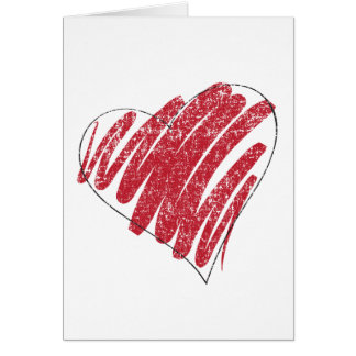 Cartão coração desvanecido