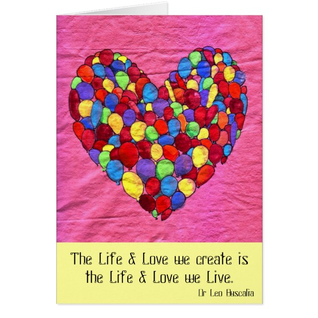 Cartão Coração do balão (Frente)