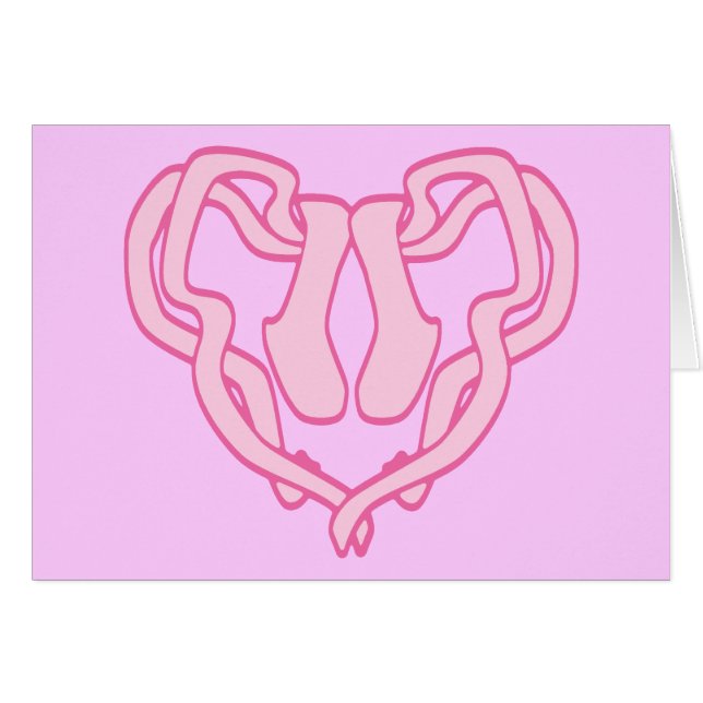 Cartão Coração do balé Slipper (Frente Horizontal)