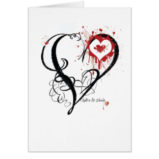 Cartão Coração do cálice e da lâmina