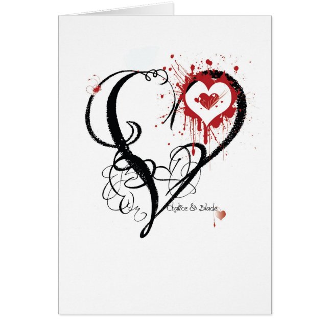 Cartão Coração do cálice e da lâmina (Frente)