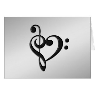 Cartão Coração do Clef da música