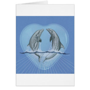 Cartão Coração do golfinho