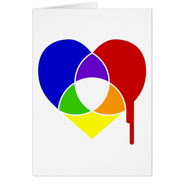 Cartão coração do gráfico de cores (Frente)