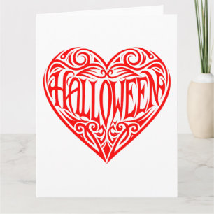 Cartão Coração do Halloween, Coração Vermelho, Feriado