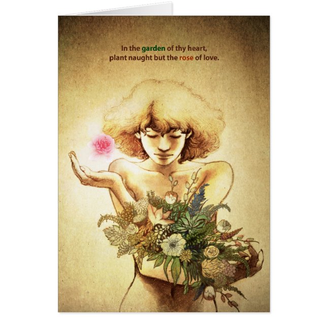 Cartão Coração do jardim (Frente)