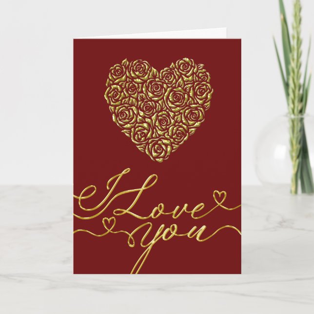 Cartão Coração Elegante do Dia dos Namorados (Frente)