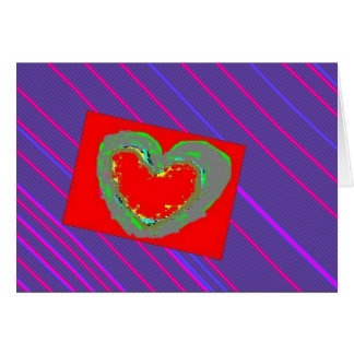 Cartão Coração em riscas