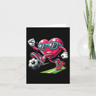 Cartão Coração Engraçado Jogando Futebol Amantes Meninos 