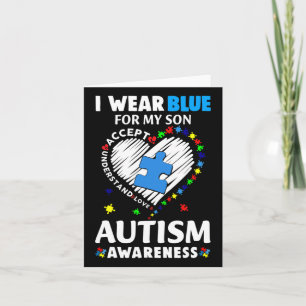 Cartão Coração Eu Visto Azul Para O Meu Filho Autismo Mon