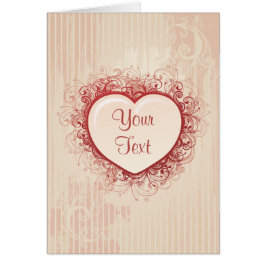Cartão Coração Grunge Rosa