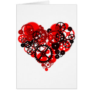 CARTÃO CORAÇÃO MECÂNICO DE STEAMPUNK