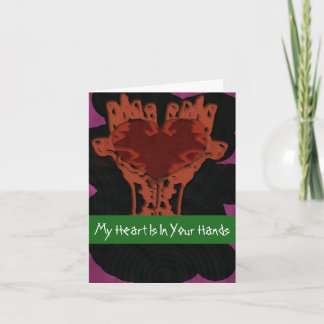 Cartão Coração nas suas mãos Nota