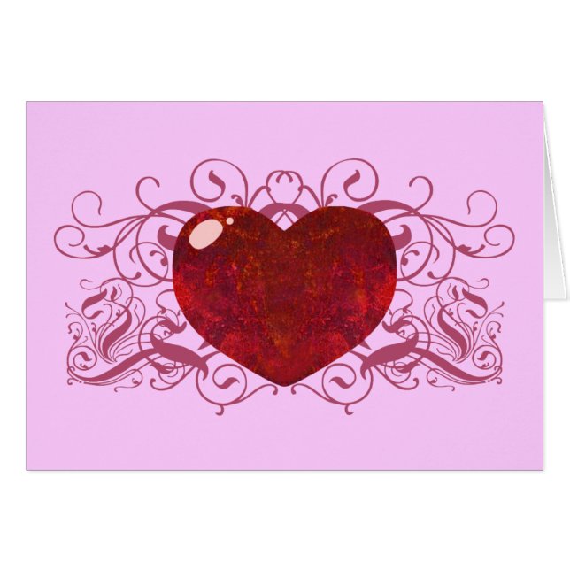 Cartão Coração Opal de Fogo (Frente Horizontal)