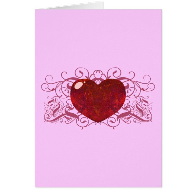 Cartão Coração Opal de Fogo (Frente)