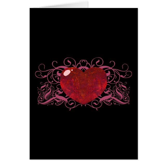 Cartão Coração Opal de Fogo (Frente)