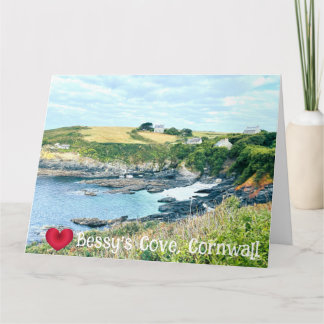Cartão Coração Personalizado Bessys Cove Penzance Cornwal