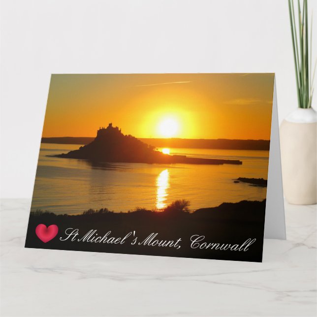 Cartão Coração Personalizado St Michaels Mount Cornwall P (Frente)