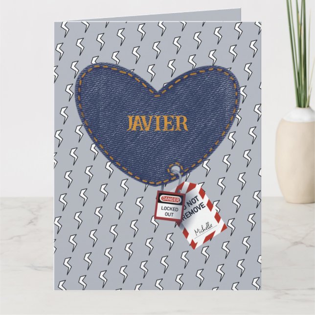 Cartão Coração Romântica Casais de Coração Elétrica LOTO (Frente)