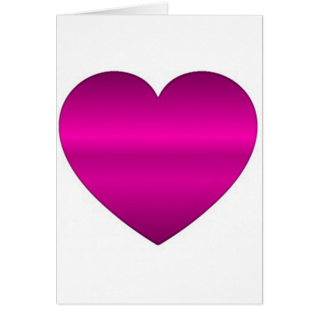 Cartão Coração Rosa Brilhante (Frente)