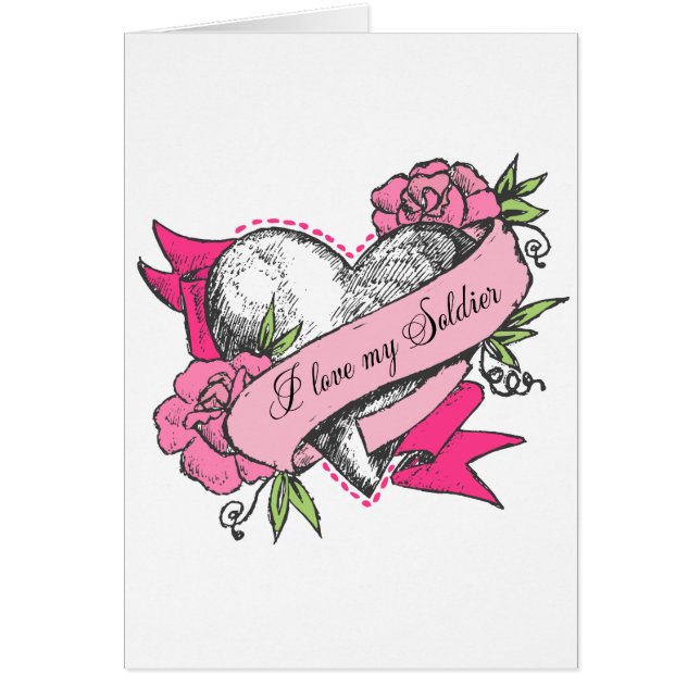 Cartão Coração & rosas (Frente)