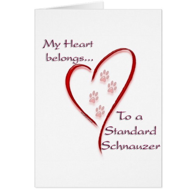 Cartão Coração Standard Schnauzer Pertence (Frente)