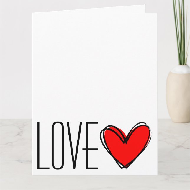 Cartão Coração Vermelho AMOR (Frente)