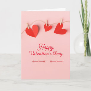 Cartão Coração Vermelho e Rosa Feliz Dia dos Namorados Do