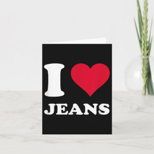 Cartão Coração Vermelho Eu Amo Jeans