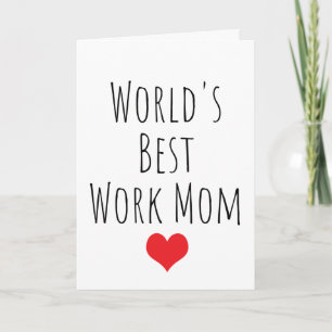 Cartão Coração Vermelho Melhor Mãe do Mundo no Trabalho