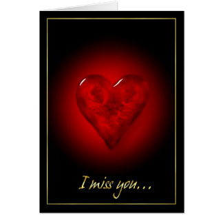 Cartão Coração vermelho pintado de vidro