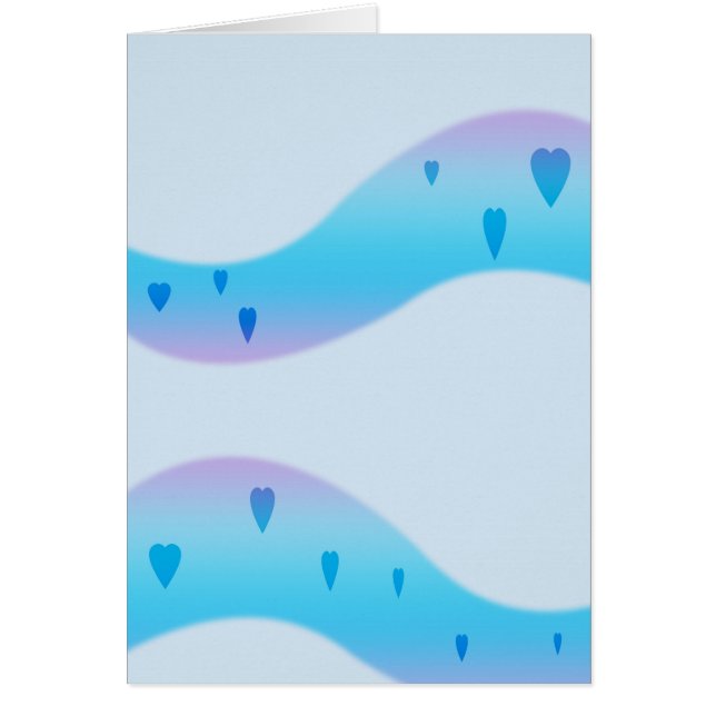 Cartão Corações azuis (retrato) (Frente)