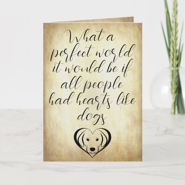 Cartão Corações Bonitos Como Cães Um Mundo Perfeito (Frente)