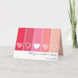 Cartão Corações brancos modernos, Namorados vermelho e ro