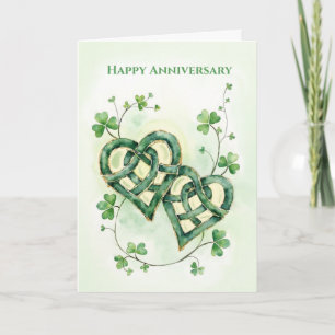 Cartão Corações Celta Aniversário de Casamento Amor Irlan