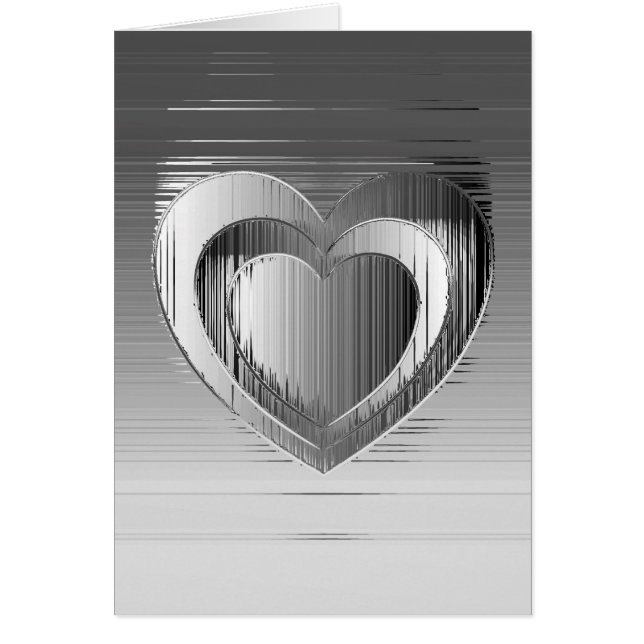 Cartão Corações cromados polidos (Frente)