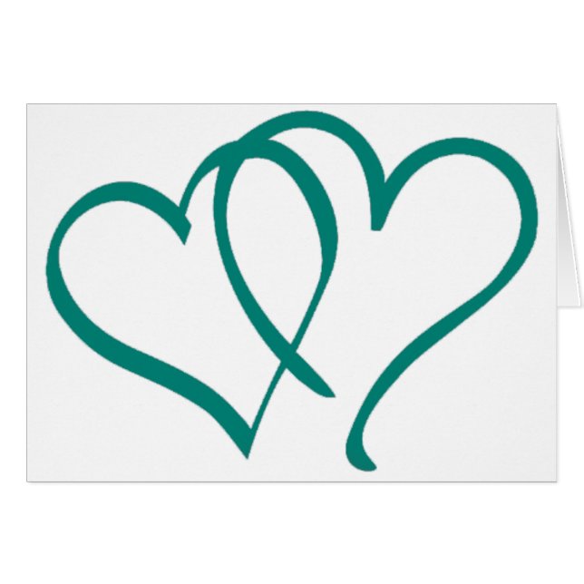 Cartão Corações da cerceta (Frente Horizontal)