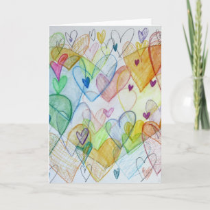 Cartão Corações da Comunidade Pintura Arte Personalizada