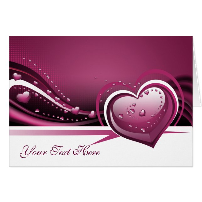 Cartão Corações de Amor (Frente Horizontal)