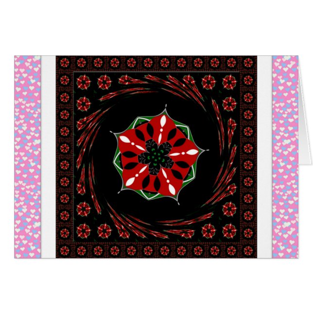 Cartão Corações de Amor. (Frente Horizontal)