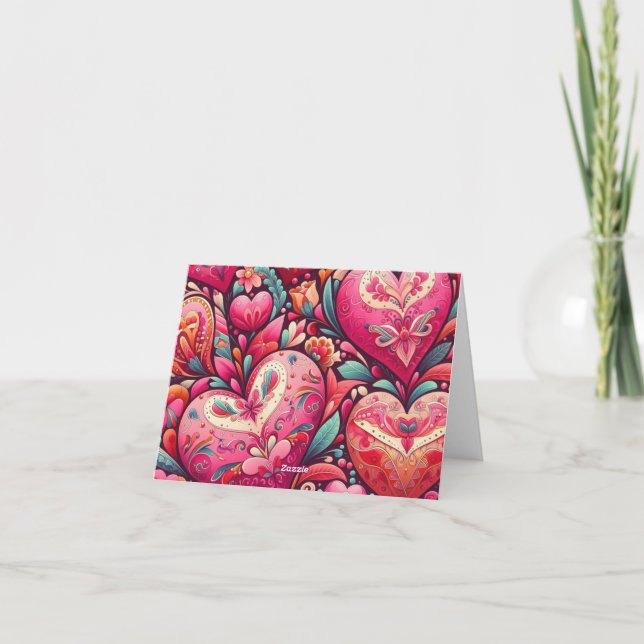 Cartão Corações de amor (Verso)